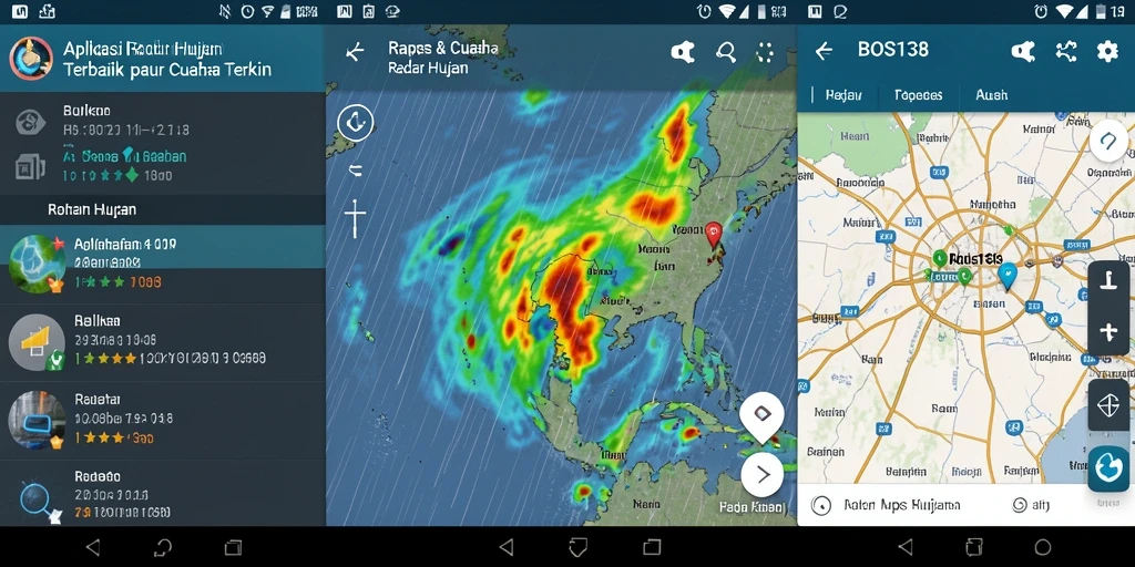 Antarmuka intuitif BOS138 menampilkan radar hujan dengan jelas.