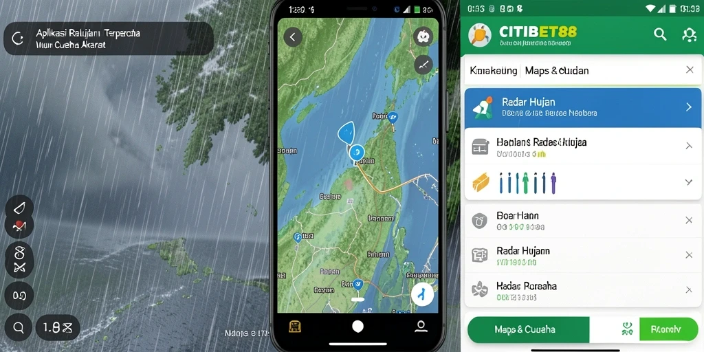 Antarmuka aplikasi CITIBET88 menunjukkan prediksi dan radar hujan secara jelas.