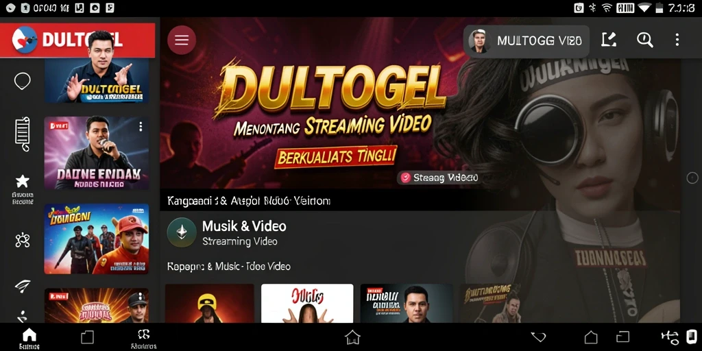 Antarmuka DULTOGEL yang menarik untuk Streaming Video.