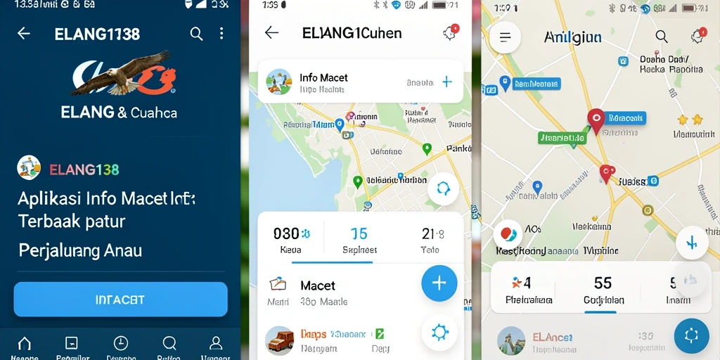 Tampilan antarmuka aplikasi ELANG138 untuk informasi kemacetan.