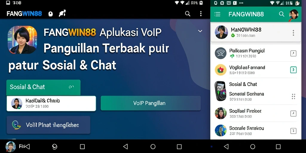 Tampilan antarmuka FANGWIN88 yang sederhana dan intuitif untuk panggilan VoIP.