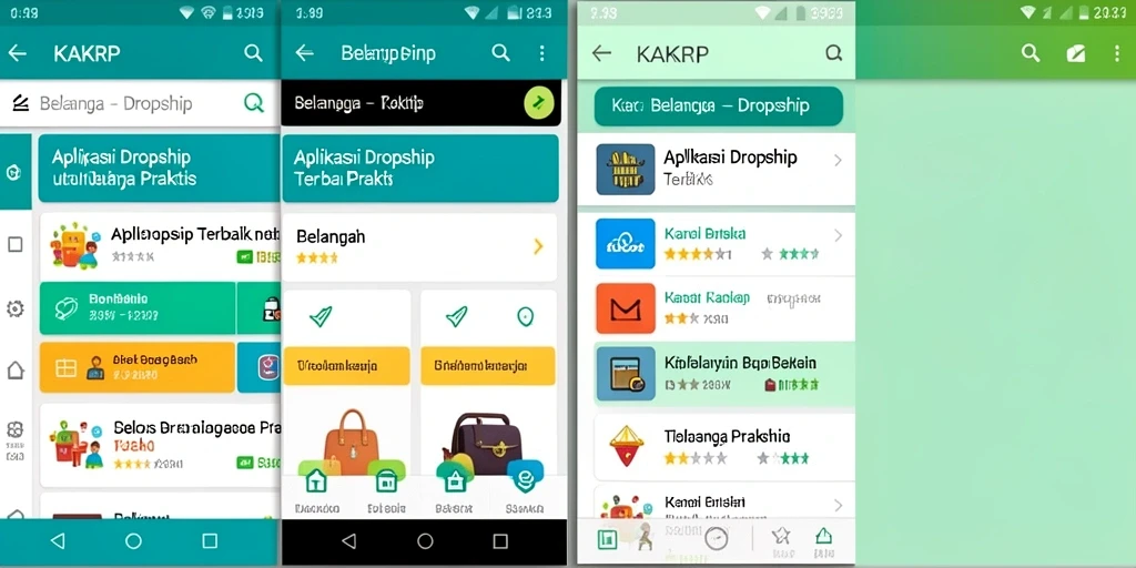 Antarmuka KAKRP menampilkan berbagai produk dropship dengan mudah.