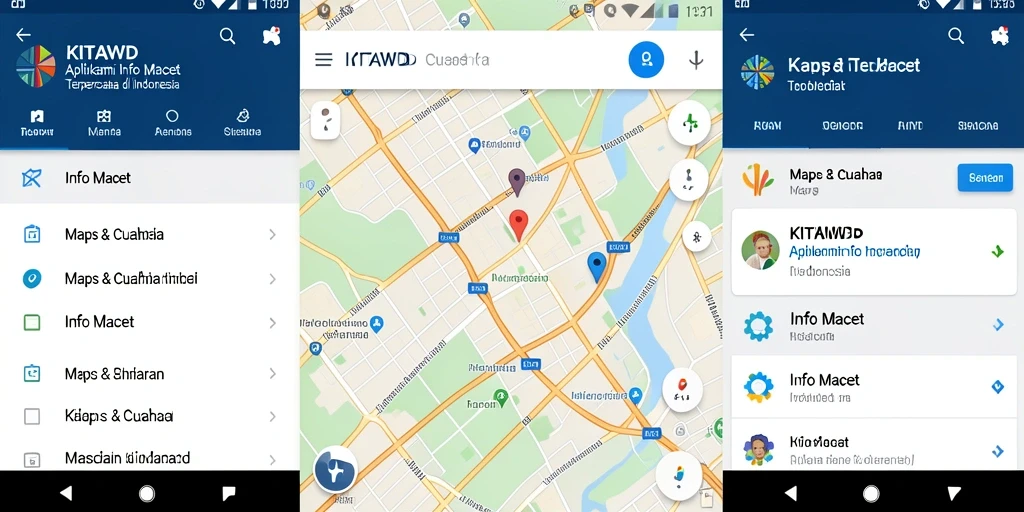 Tampilan antarmuka aplikasi KITAWD untuk info kemacetan yang real-time.