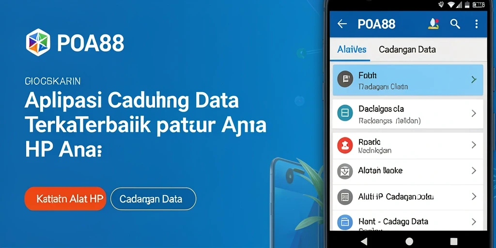 Tampilan antarmuka pengguna aplikasi POA88 untuk cadangan data.