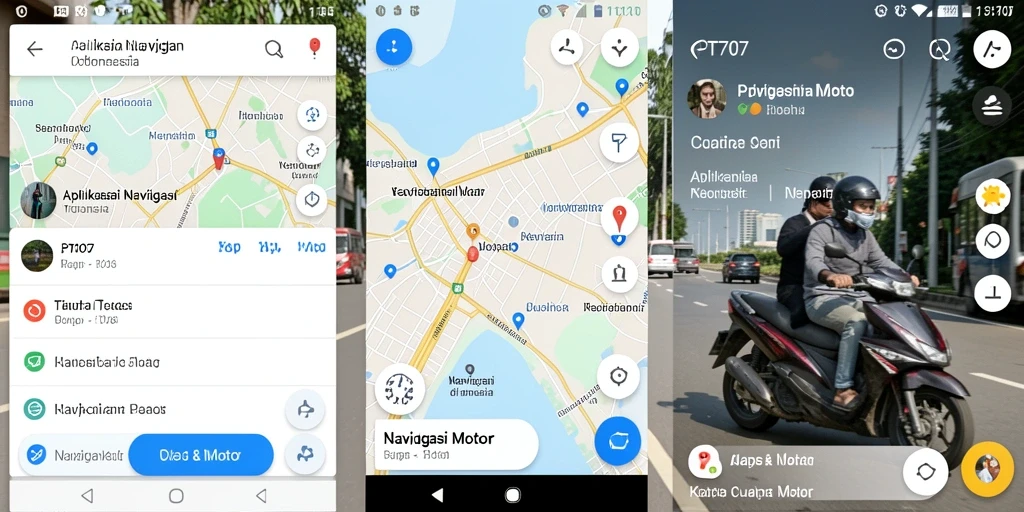 Tampilan antarmuka PT707 yang modern dan fungsional untuk navigasi motor.
