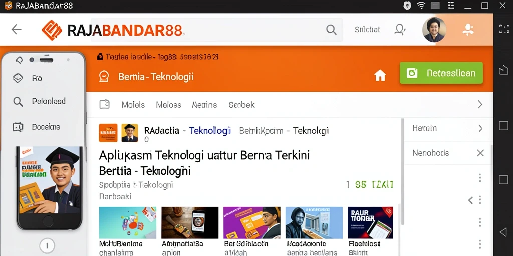 Antarmuka modern dan informatif dari aplikasi RAJABANDAR88.