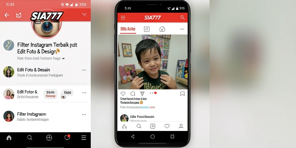 Antarmuka SIA777 yang menawan dengan filter Instagram.